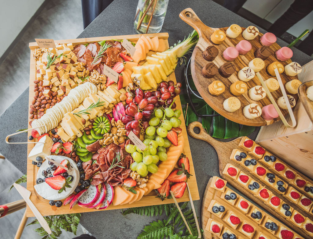 cheese platters with gourmet cheese, fruit